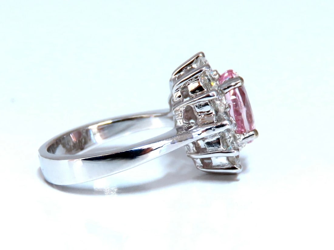 GIA Certified 3.58ct Natural Padparadscha Pink Sapphire Diamond Ring Fine - 3