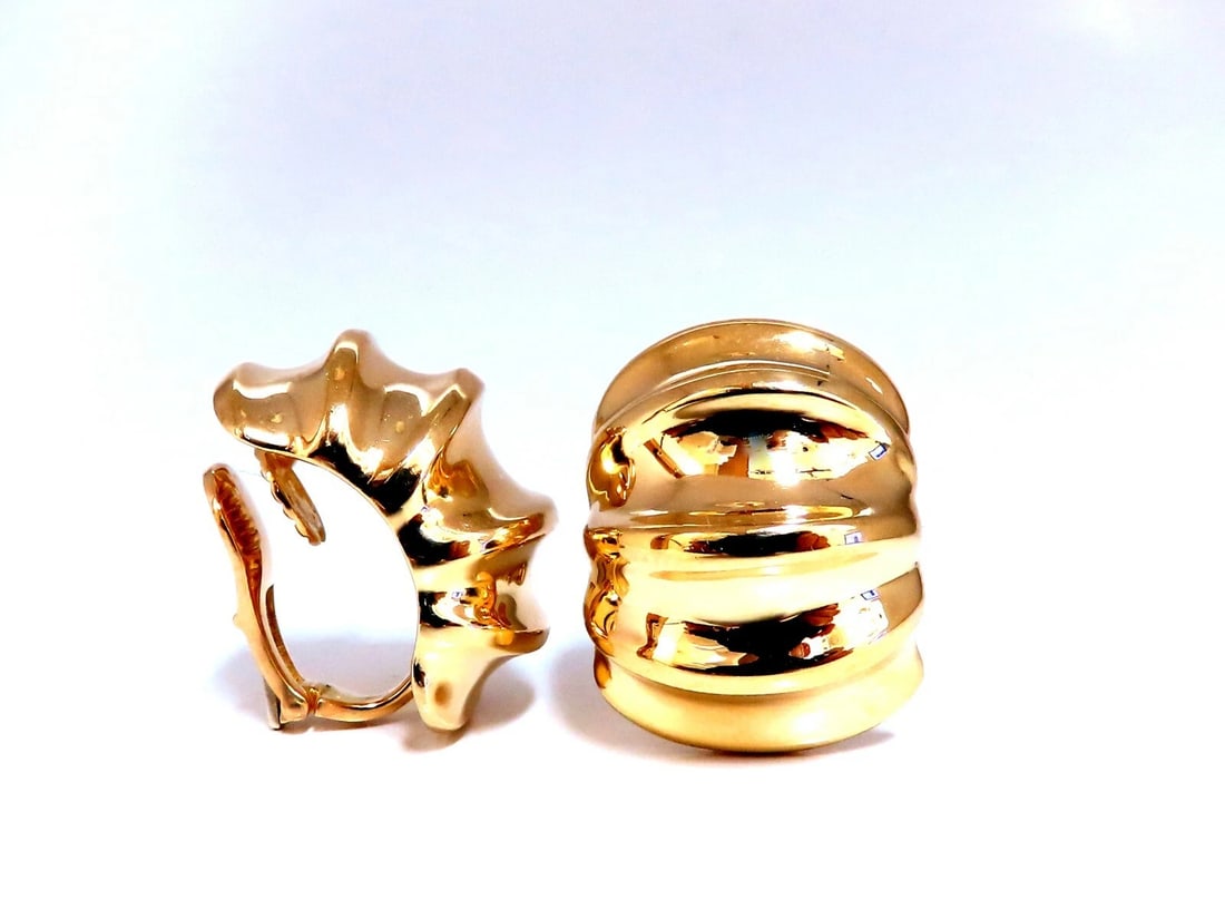 Andrew Clunn 18kt Gold Clip earrings Watermelon Classic - 2