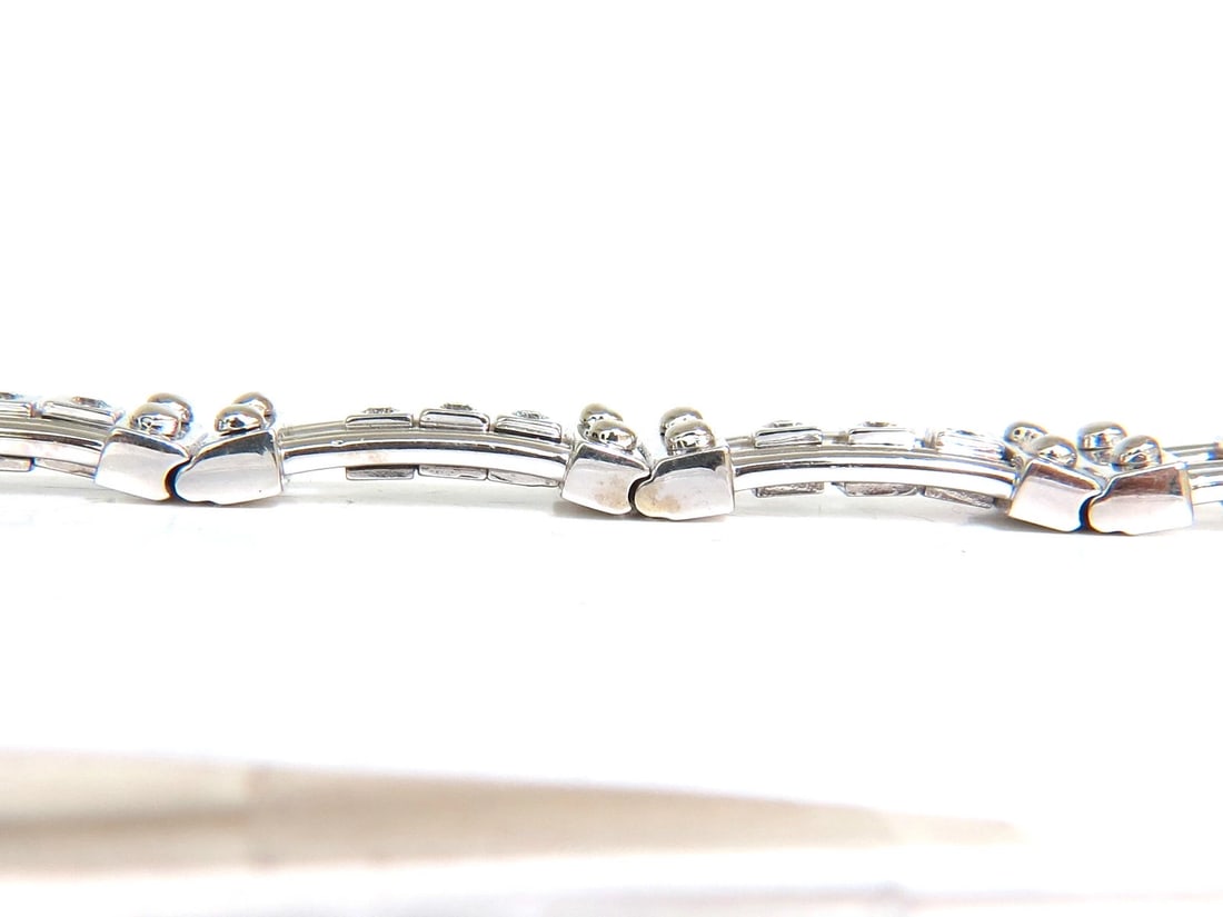 Mens Studded Gothic Deco Sliding Diamonds Box Bead Deco Channel Bracelet 14kt - 2