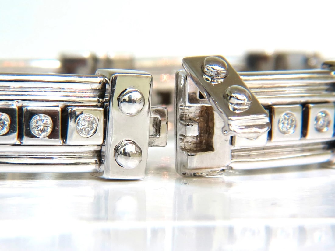Mens Studded Gothic Deco Sliding Diamonds Box Bead Deco Channel Bracelet 14kt - 5