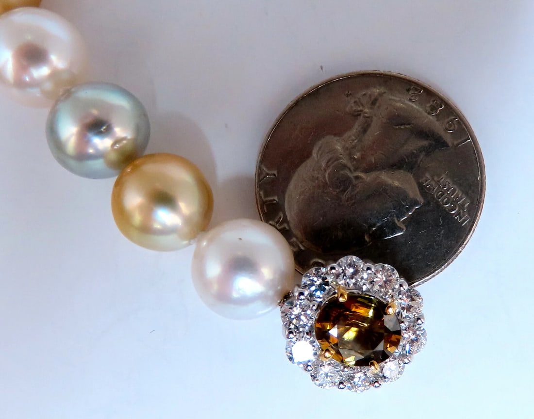 GIA certified Natural Multicolor Tahitian Saltwater Pearls necklace 11.7m 14k - 2