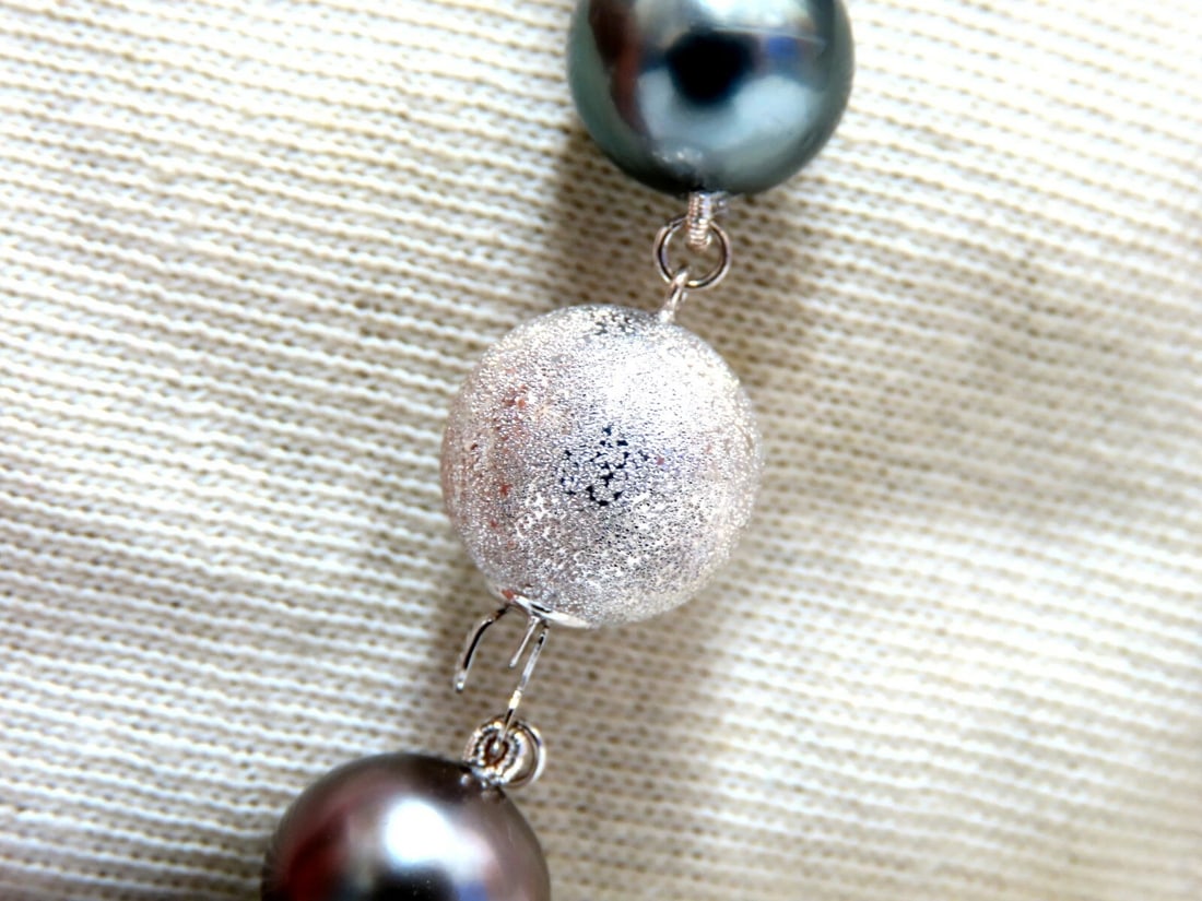 GIA certified Natural Multicolor Tahitian Saltwater Pearls necklace 13.5m 14k - 4