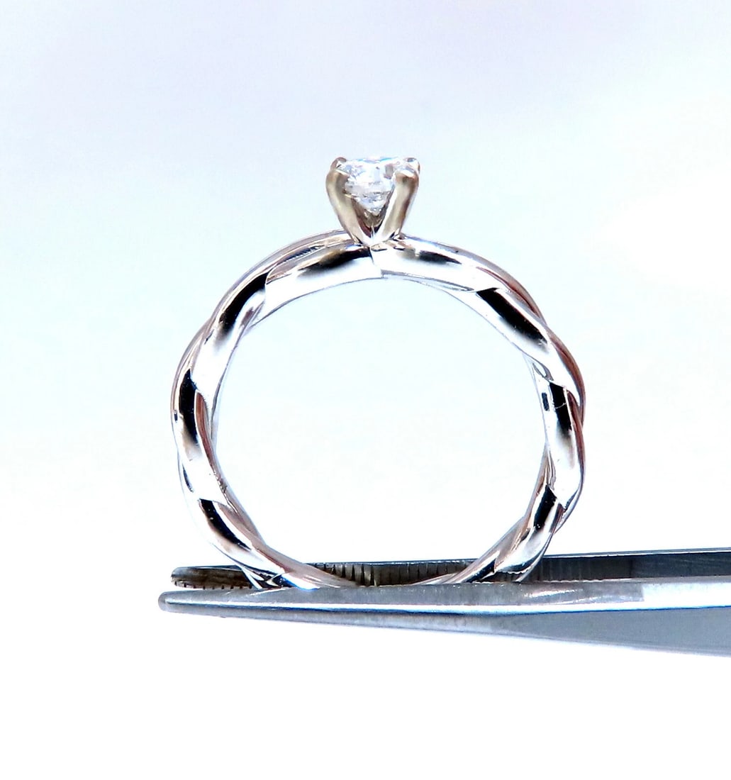 GIA certified .32ct Round Natural Diamond Ring 14kt Classic D/si1 Braid - 5