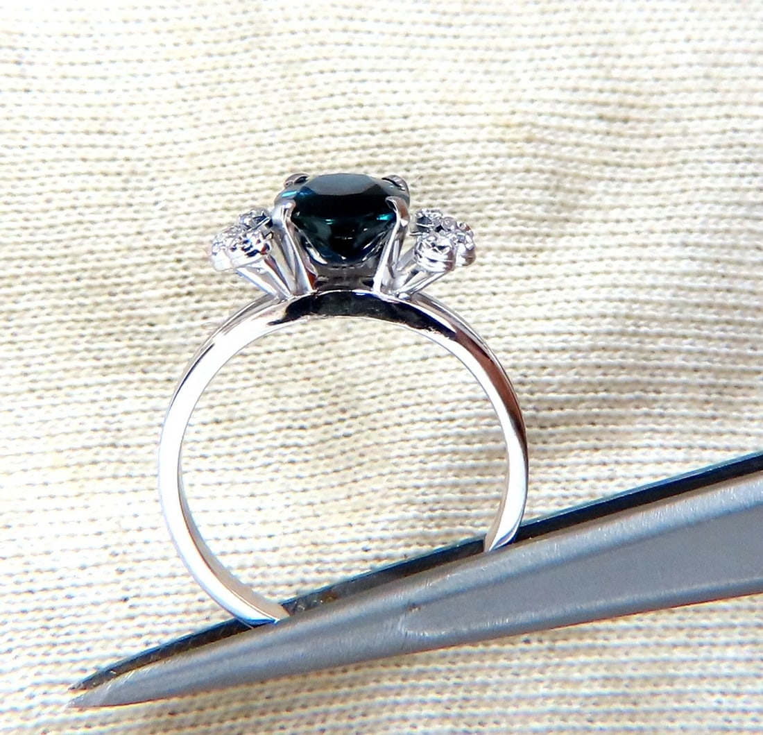 GIA Certified 1.89ct Sapphire Diamonds Ring 14kt No Heat - 5