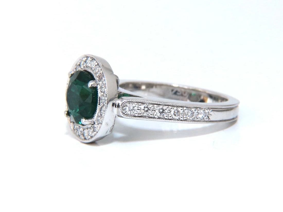 GIA Certified: 1.62ct Natural Emerald Diamonds Ring 18kt (F1) - 3