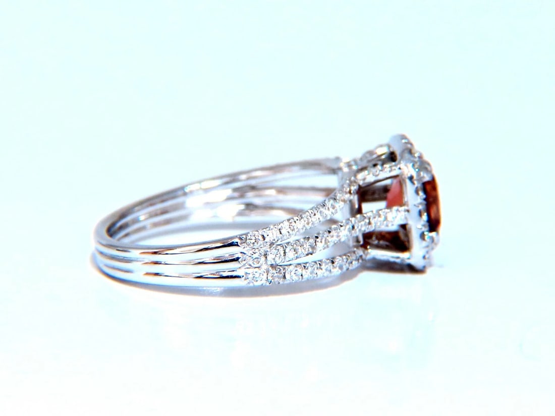 GIA Certified 1.21ct Natural Red Orange No Heat Sapphire Diamonds Ring 18kt - 3
