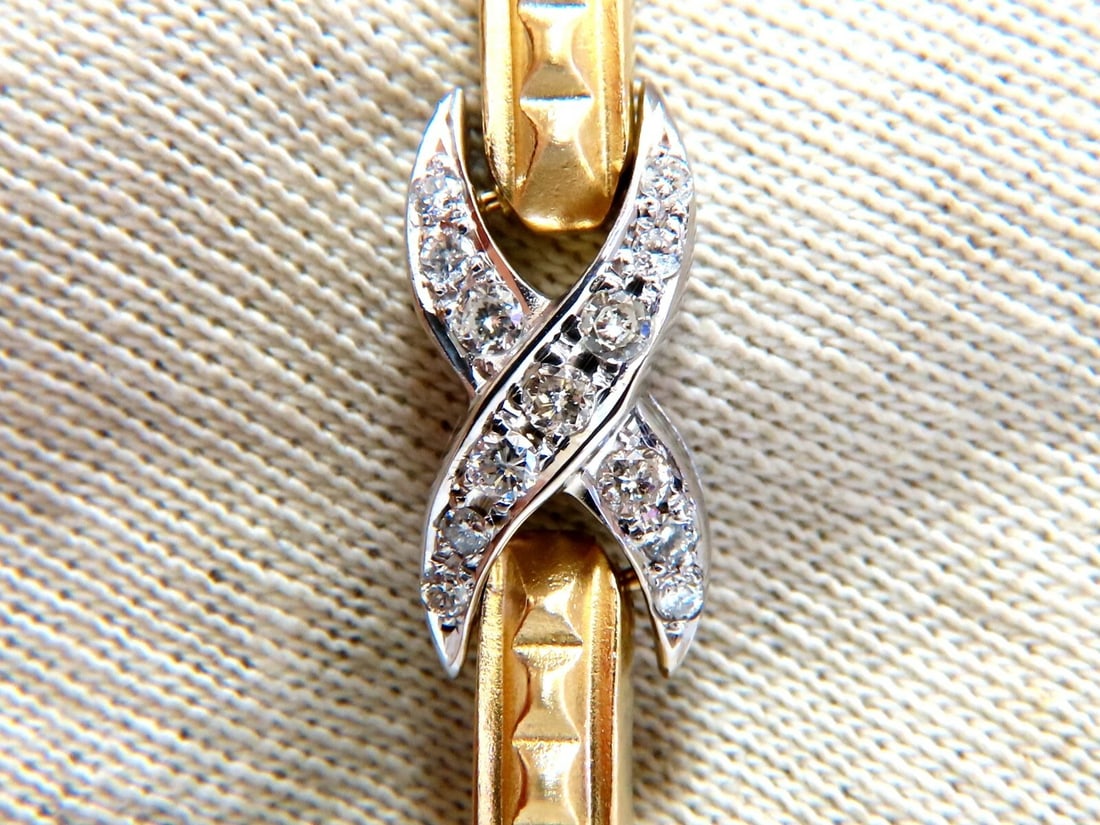1.54ct natural round diamonds x bracelet 14 karat gold two-tone 7.5 - 4