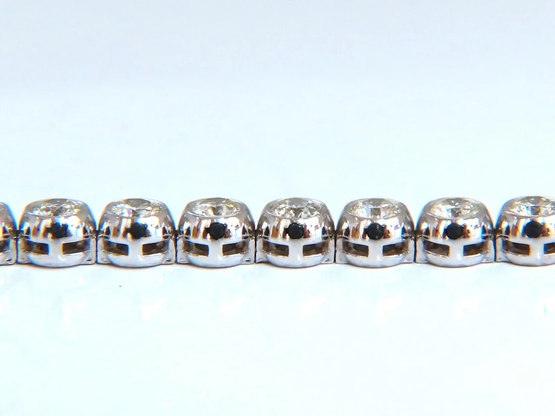3.07ct. natural round diamonds tubular flush link tennis bracelet 14kt - 2