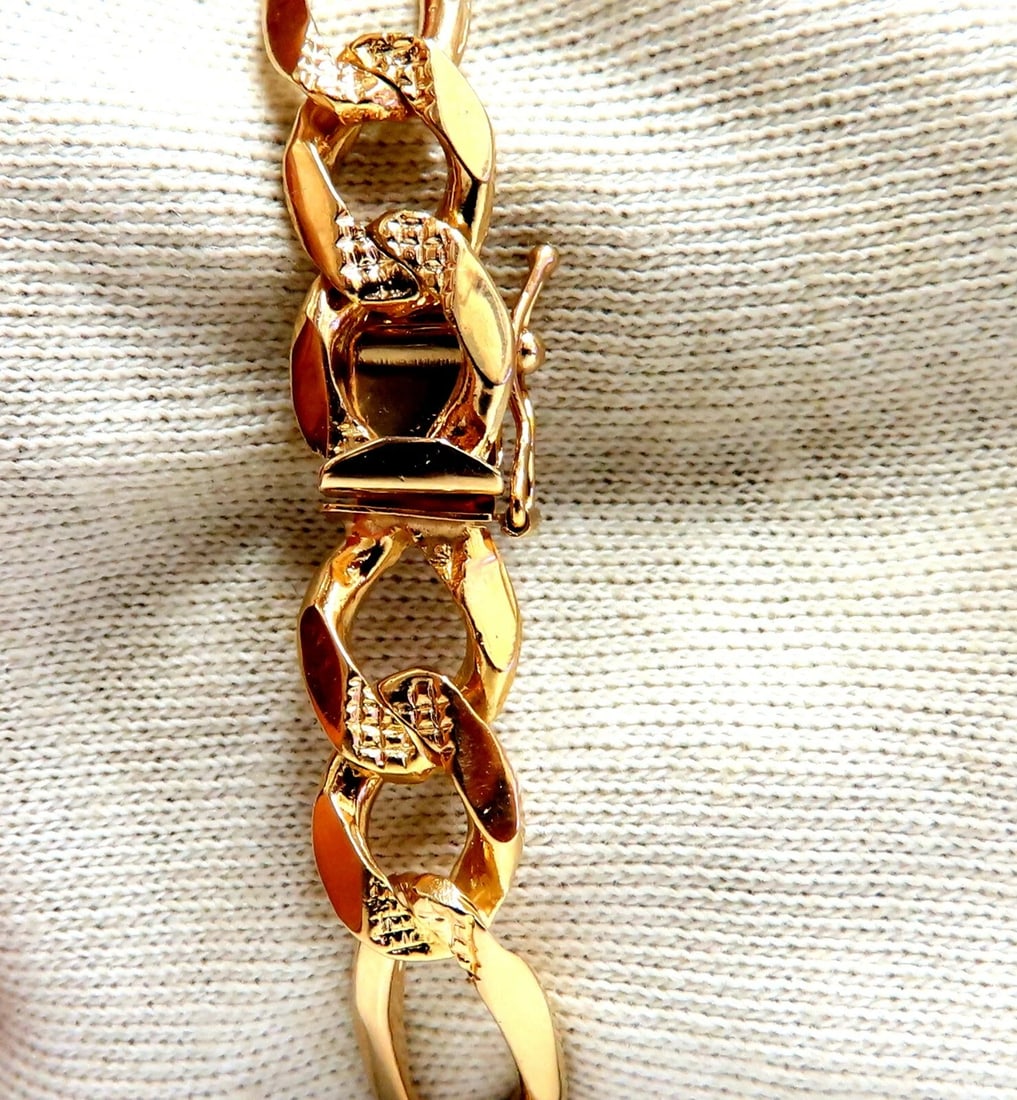Figaro Link 14kt Gold Bracelet 8.25 inch 10mm 28 Gram Unisex - 3