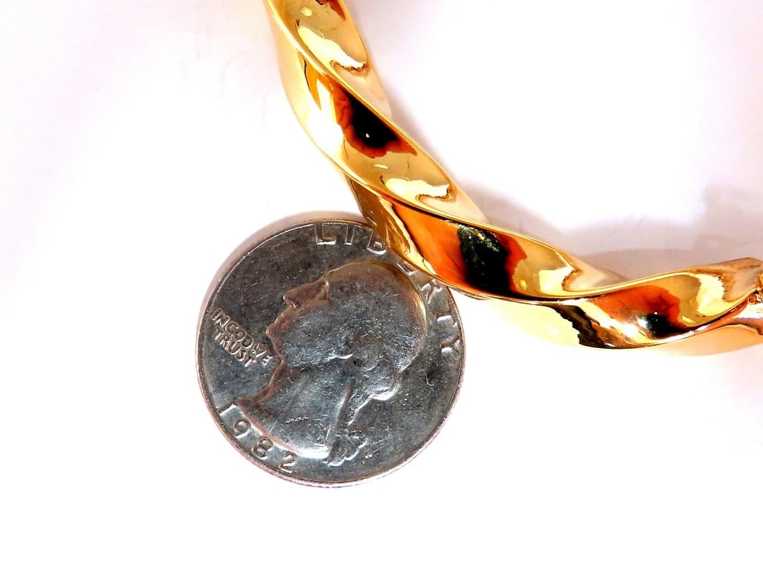 Bangle bracelet Candy Cane twist 14 karat 8.5 mm Italy - 4