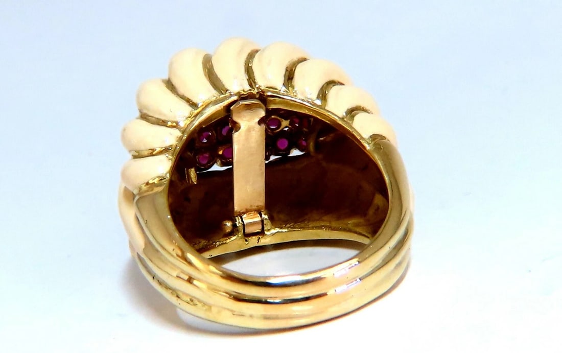 1ct natural ruby enamel estate 18 karat gold ring - 4