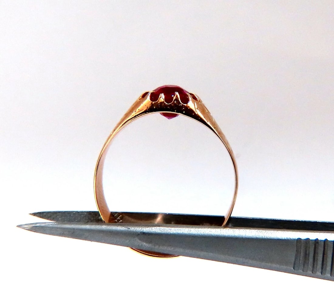 2ct Lab Ruby Vintage European Ring 14kt gold - 4