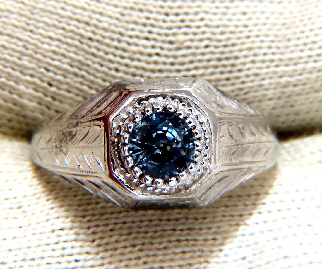 .76ct Natural Periwinkle Blue Sapphire Solitaire Ring 14kt Vintage - 5