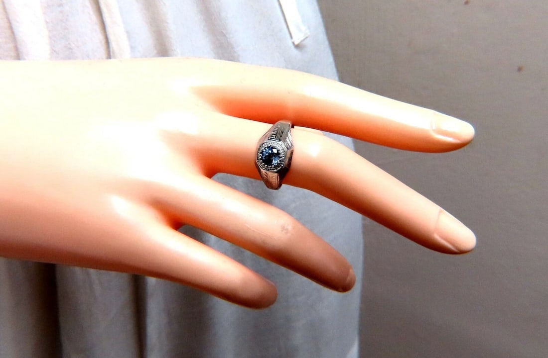 .76ct Natural Periwinkle Blue Sapphire Solitaire Ring 14kt Vintage - 6