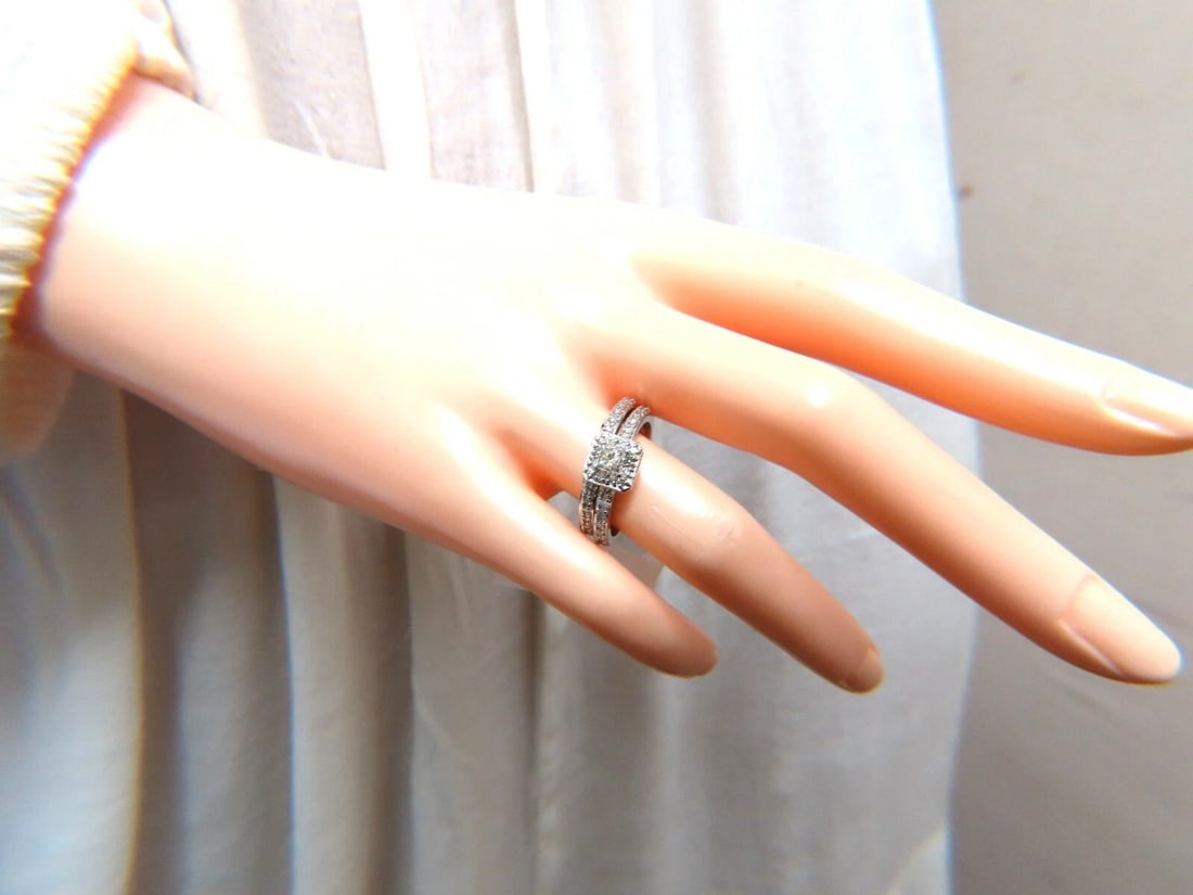 .40ct Natural Diamond Solitaire Ring + Band 14kt Set - 6