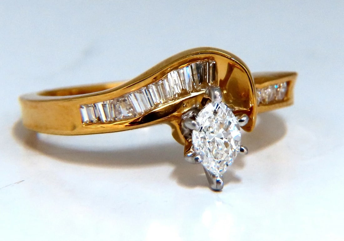 .30ct Natural Marquise Diamond Ring 14kt gold - 2