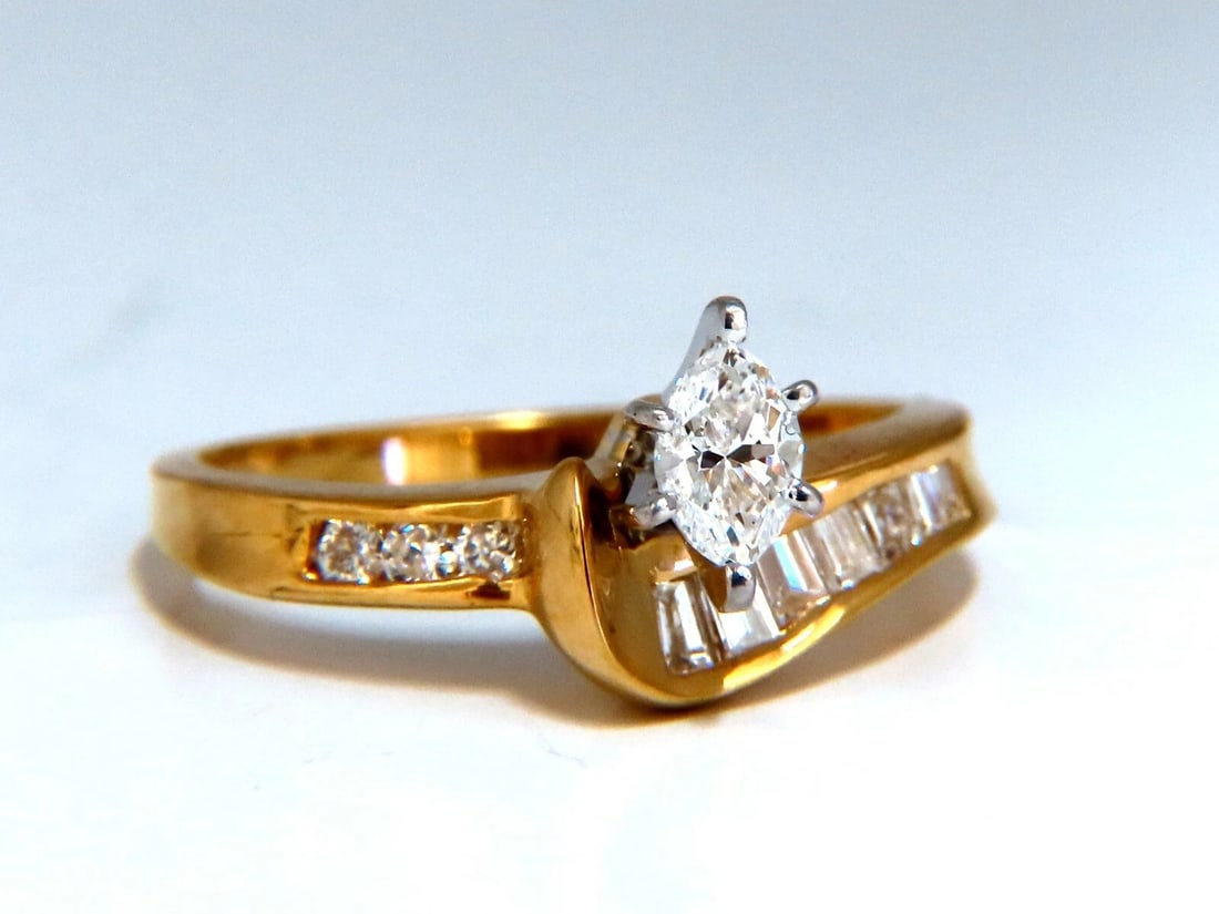.30ct Natural Marquise Diamond Ring 14kt gold - 3