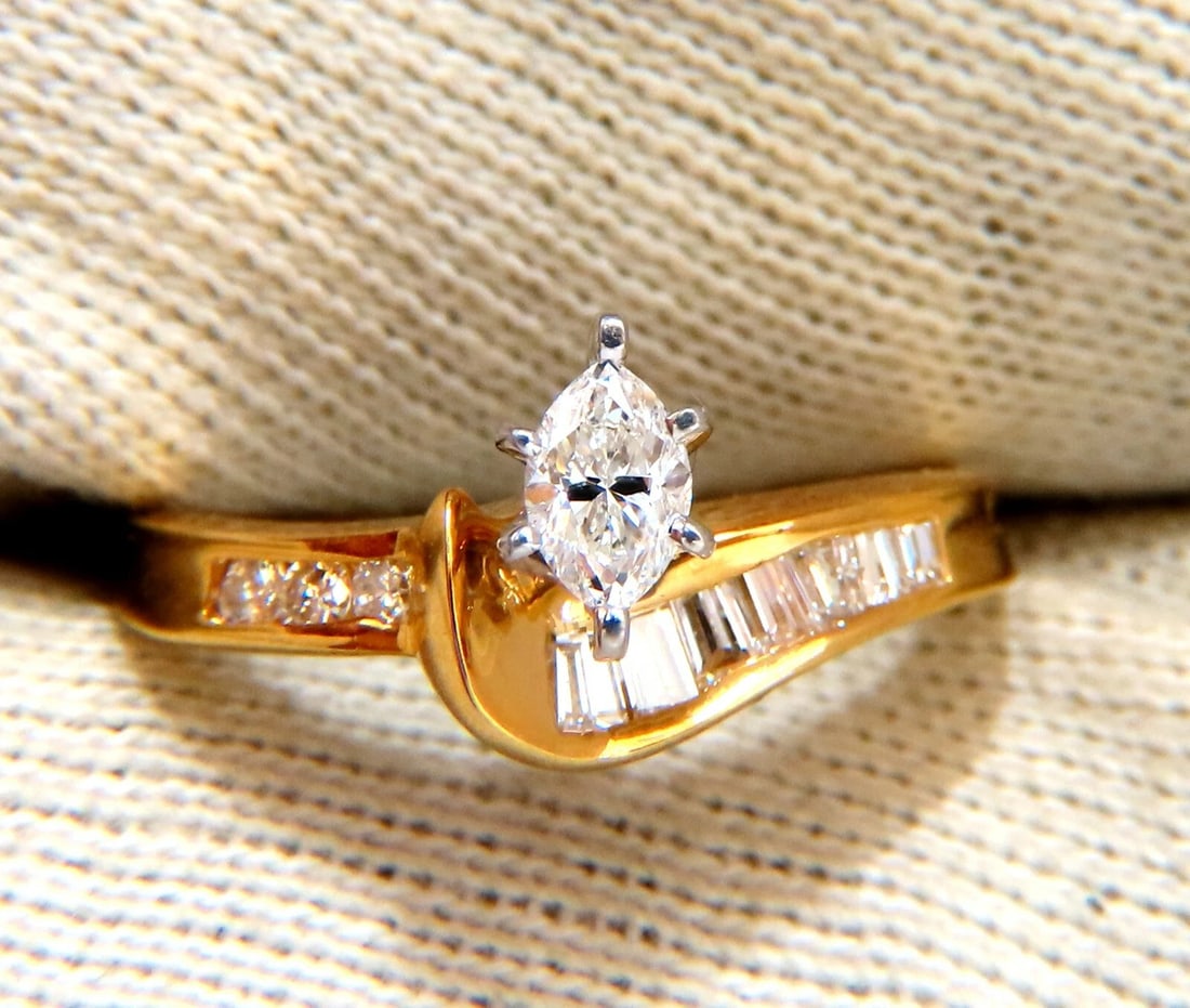 .30ct Natural Marquise Diamond Ring 14kt gold - 8