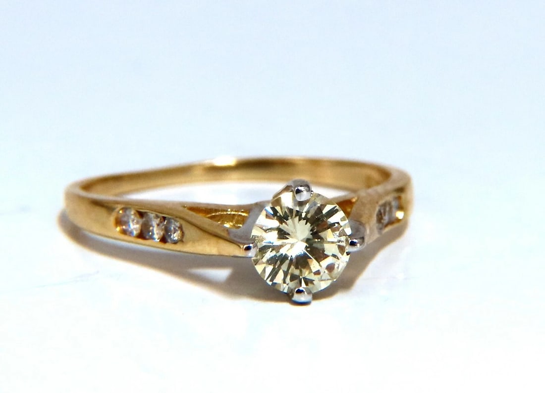 .45ct Fancy Light Yellow Round Vintage Diamond Ring 14kt - 2