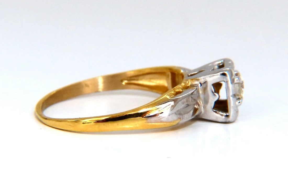 .15ct Natural Diamond Vintage Solitaire Ring 14kt gold - 2