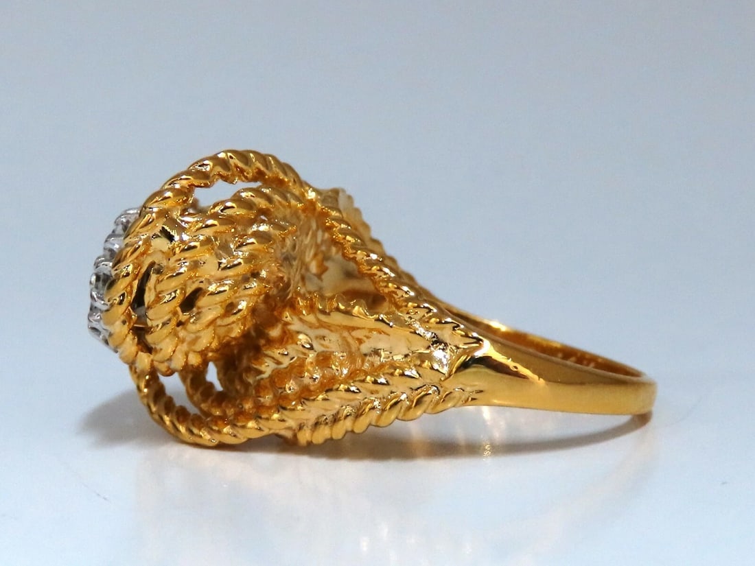 .35ct Natural Diamonds Rope Twist Wrap Cluster Ring 14kt Gold - 2