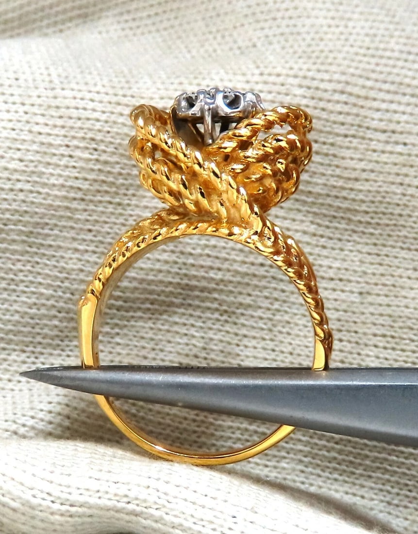 .35ct Natural Diamonds Rope Twist Wrap Cluster Ring 14kt Gold - 3