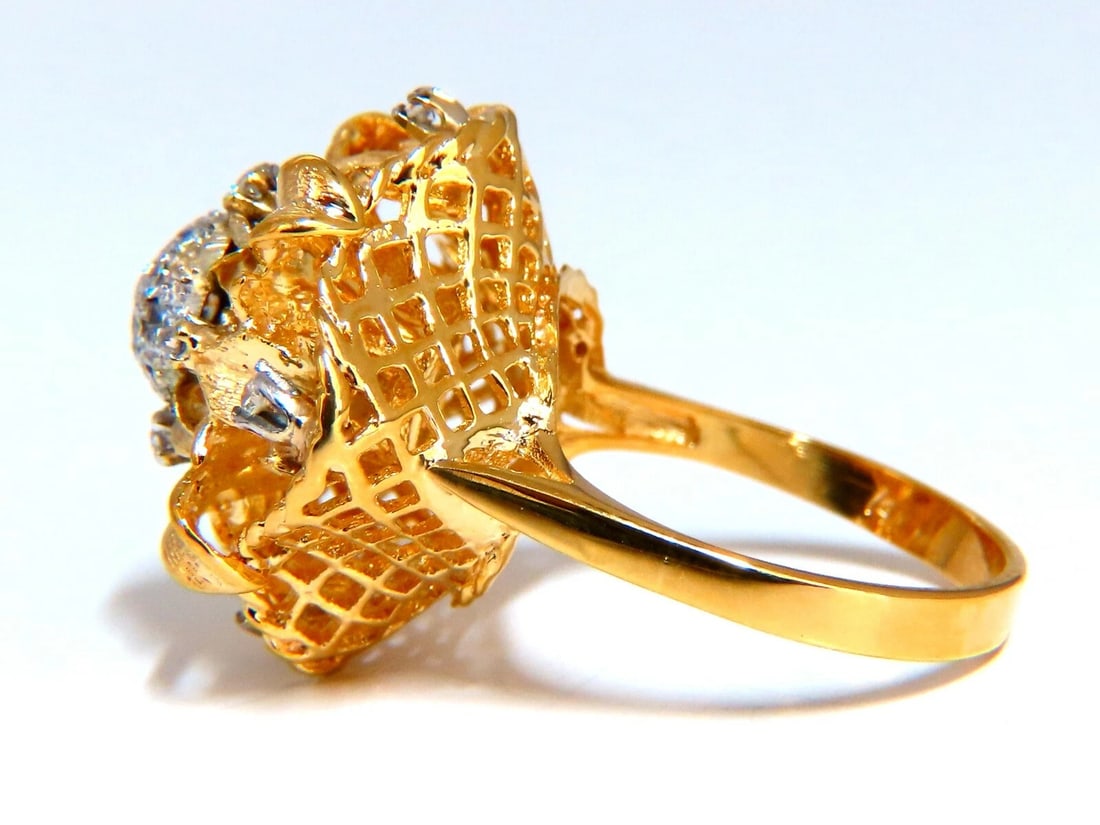 .30ct Natural Diamonds Filigree Curling Ring 14kt - 4