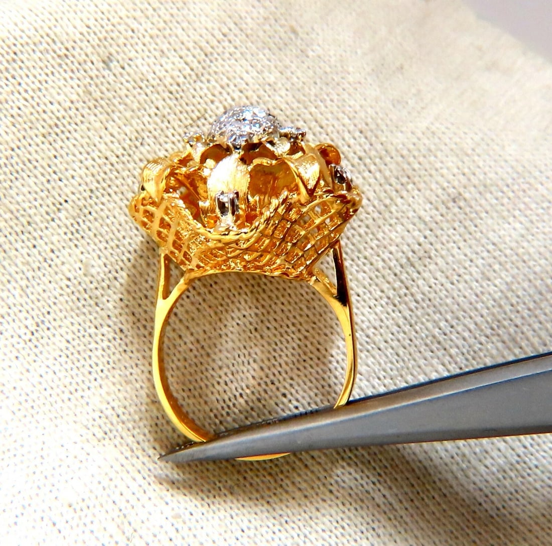 .30ct Natural Diamonds Filigree Curling Ring 14kt - 6