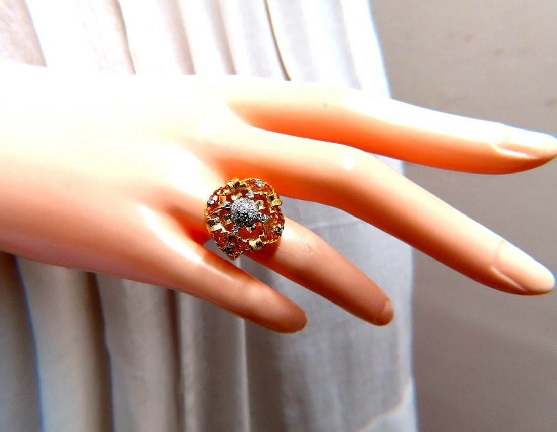 .30ct Natural Diamonds Filigree Curling Ring 14kt - 7