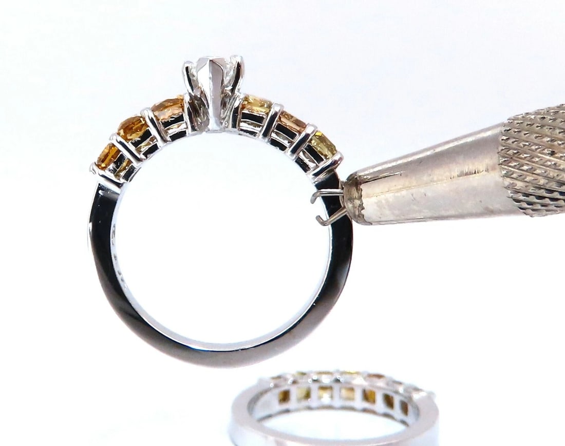 GIA Certified .50ct Natural Marquise & Fancy Color Diamonds Ring - 6