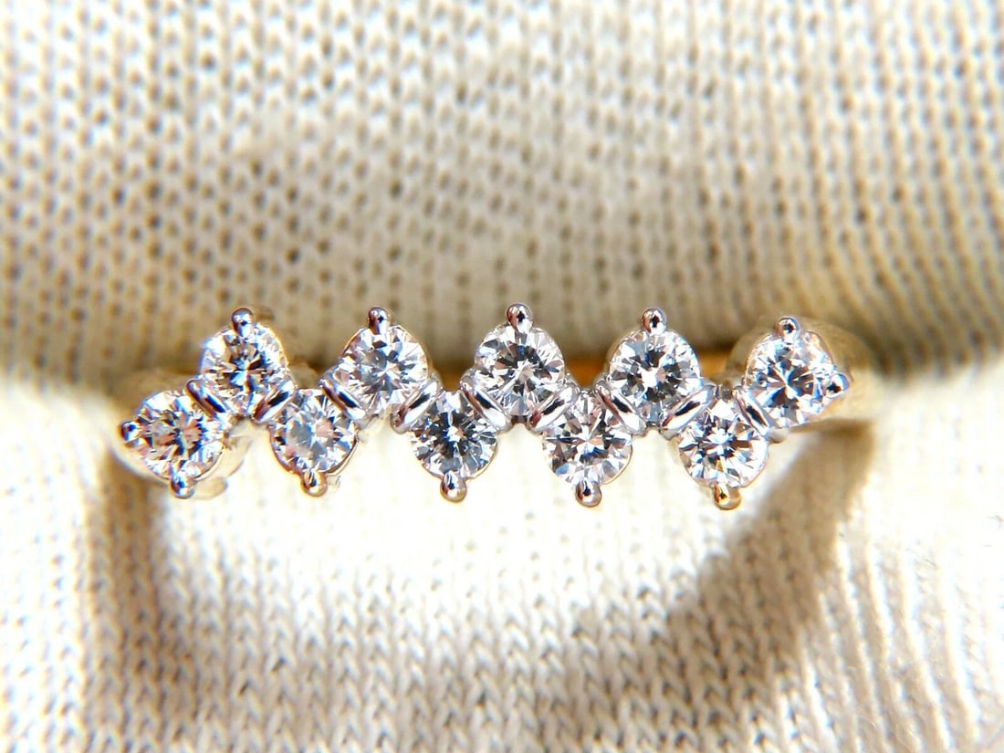 .50ct Natural Staggered Lay Diamonds Flat Band 14kt - 4