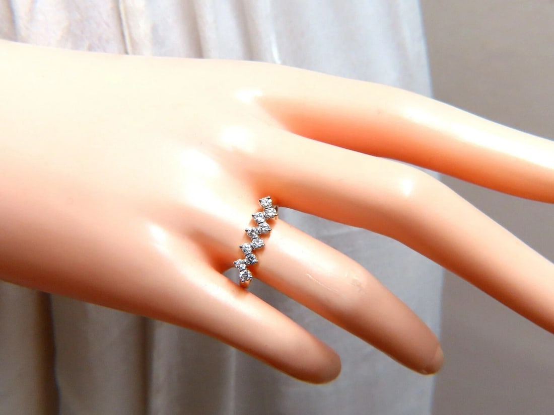 .50ct Natural Staggered Lay Diamonds Flat Band 14kt - 6