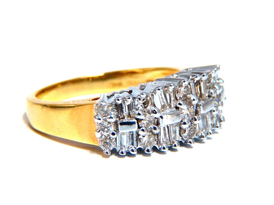 1.35ct Natural Baguette & Rounds Diamonds Band 14kt - 2