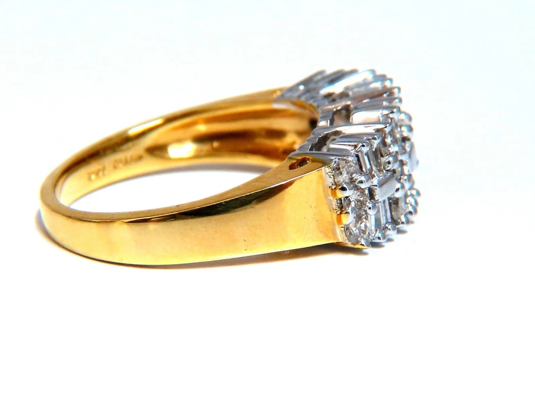 1.35ct Natural Baguette & Rounds Diamonds Band 14kt - 3