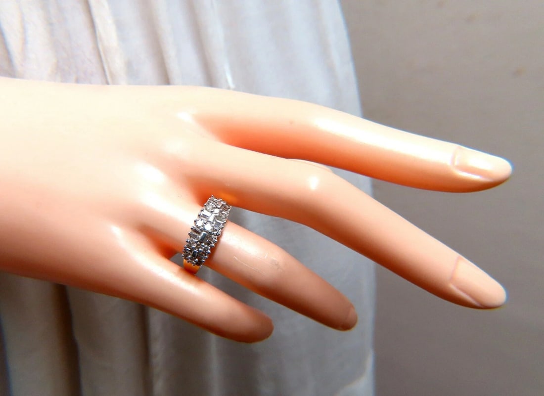 1.35ct Natural Baguette & Rounds Diamonds Band 14kt - 6