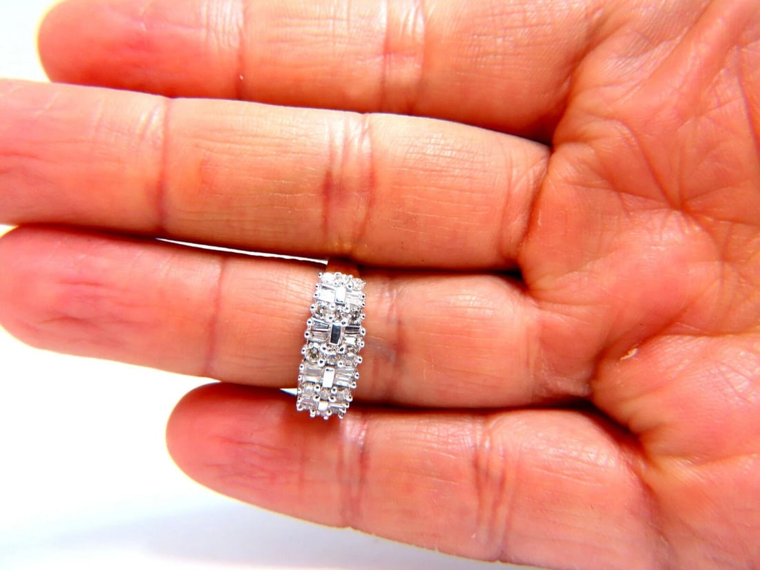1.35ct Natural Baguette & Rounds Diamonds Band 14kt - 7
