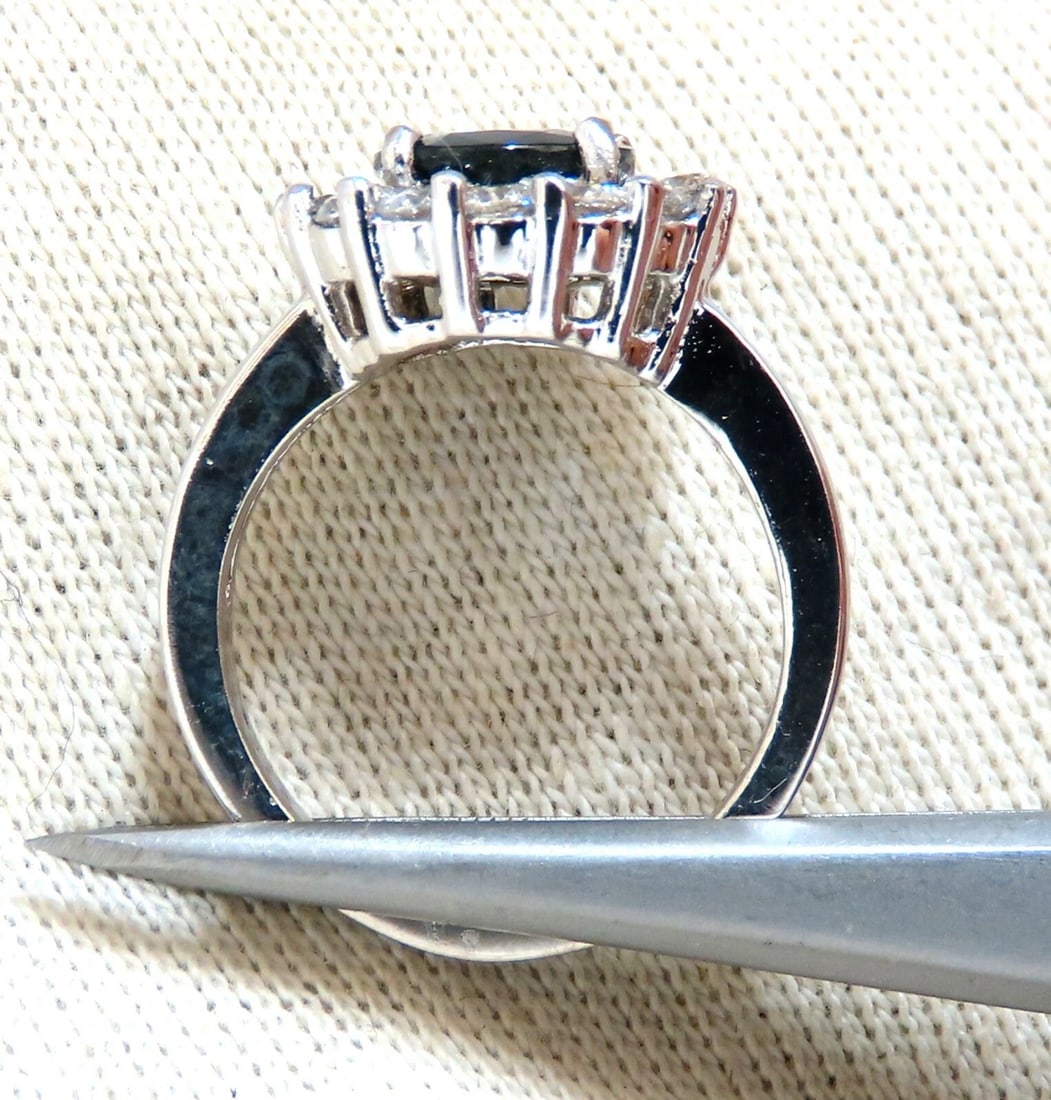 GIA Certified 2.54ct Natural Blue Sapphire Diamond Ring 14 Karat - 3