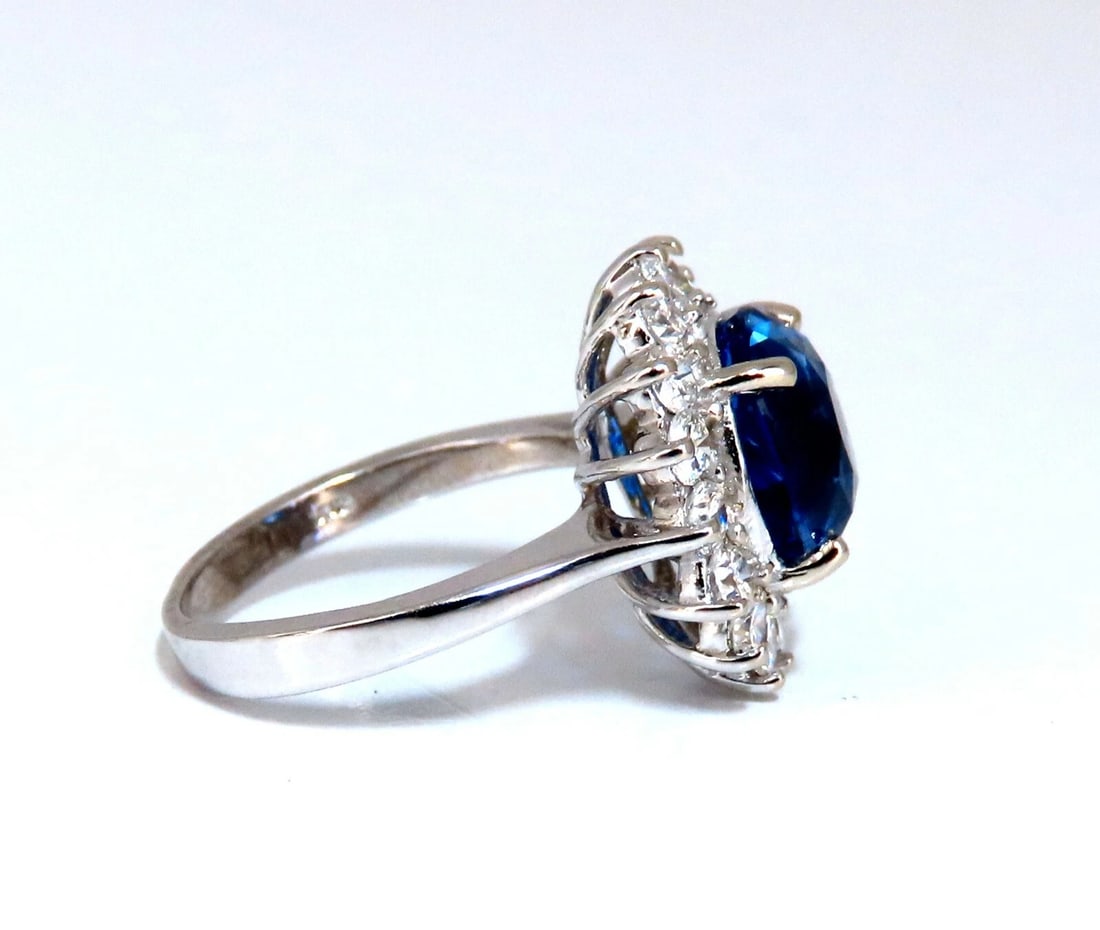 GIA Certified 4.08ct Natural Madagascar Sapphire Diamond Ring 14 Karat - 4