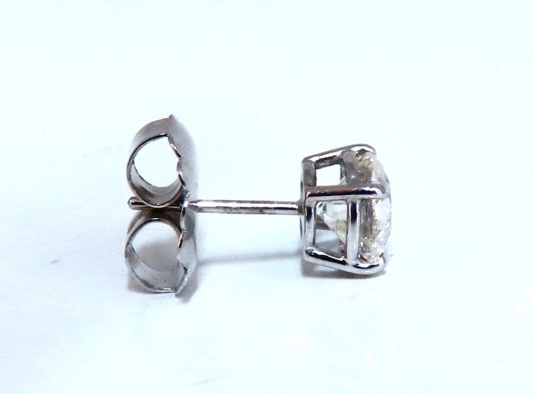 GIA Certified 2.00ct Natural Round Diamond Stud Earrings 14 Karat Ideal Ex - 2