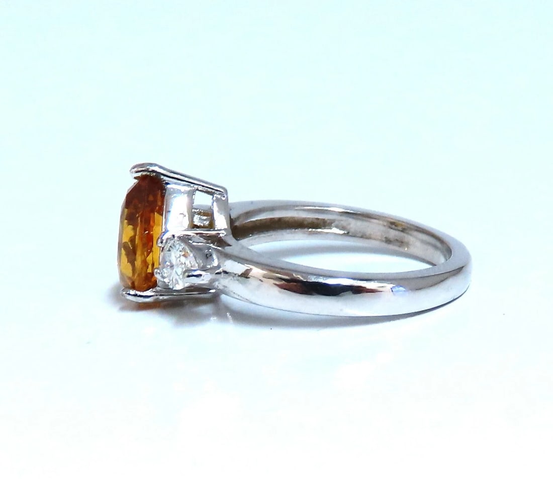 GIA Certified 3.15ct Natural No Heat Yellow Orange Sapphire Diamonds Ring 14kt - 3