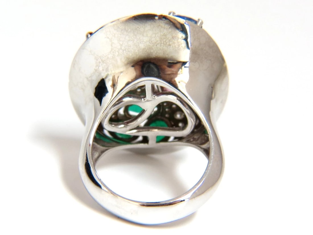 7.26CT NATURAL SAPPHIRE EMERALD RUBY DIAMONDS SECTIONAL COCKTAIL RING 18KT - 4