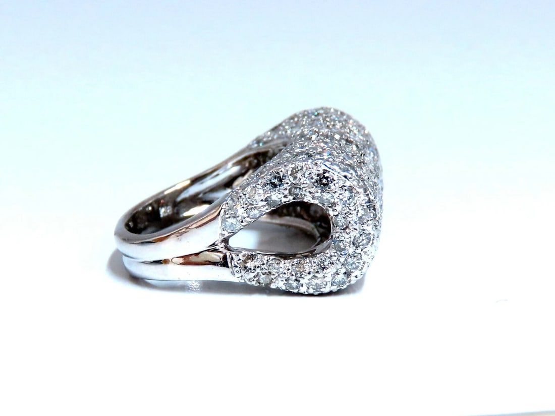 2.54ct Natural Diamonds Fold Over Ring 18kt Gold Fine Deco Bead Set Pave - 2