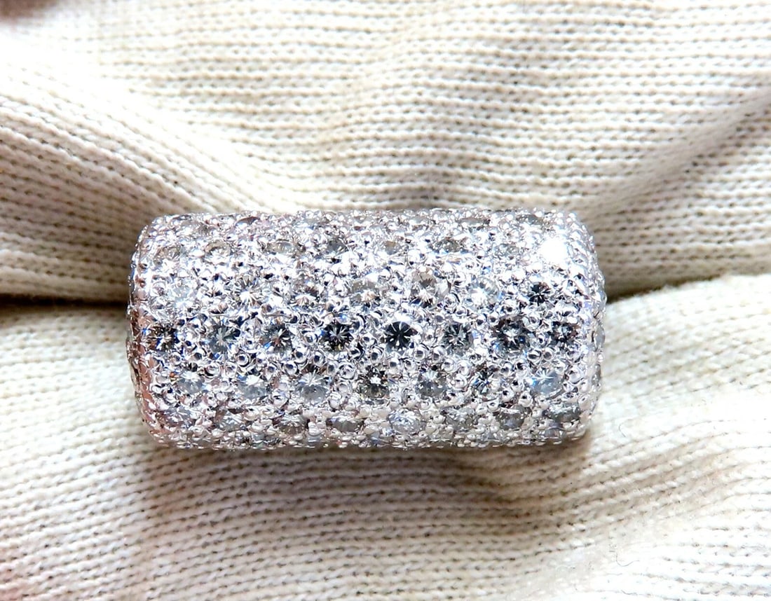2.54ct Natural Diamonds Fold Over Ring 18kt Gold Fine Deco Bead Set Pave - 5