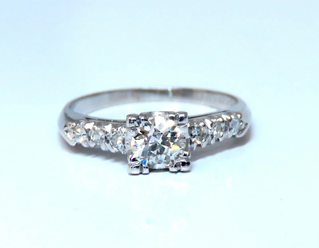 .66ct Natural Diamonds Cathedral Ring Platinum Vintage Restored - 6