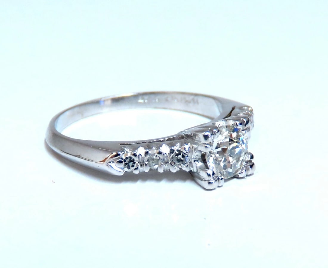 .66ct Natural Diamonds Cathedral Ring Platinum Vintage Restored - 7