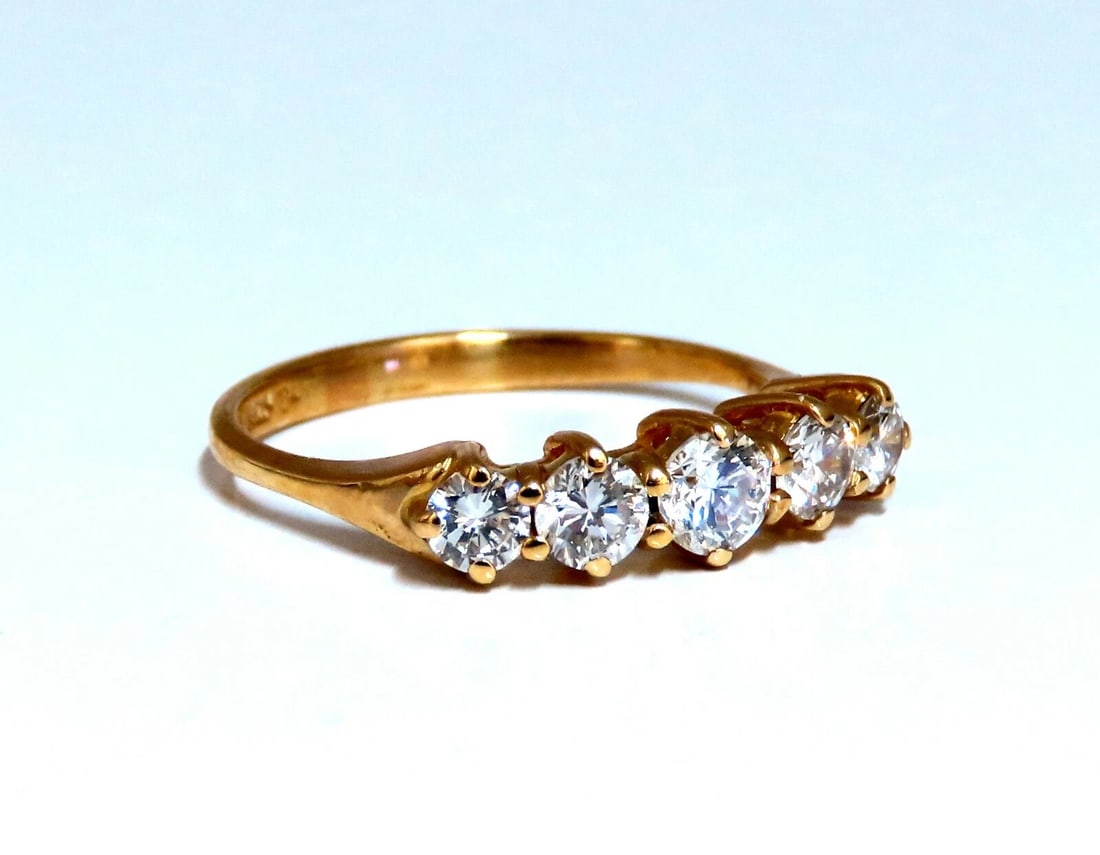 .75ct Natural Round Diamonds Calibrated Ring Band 14kt G/Vs - 2