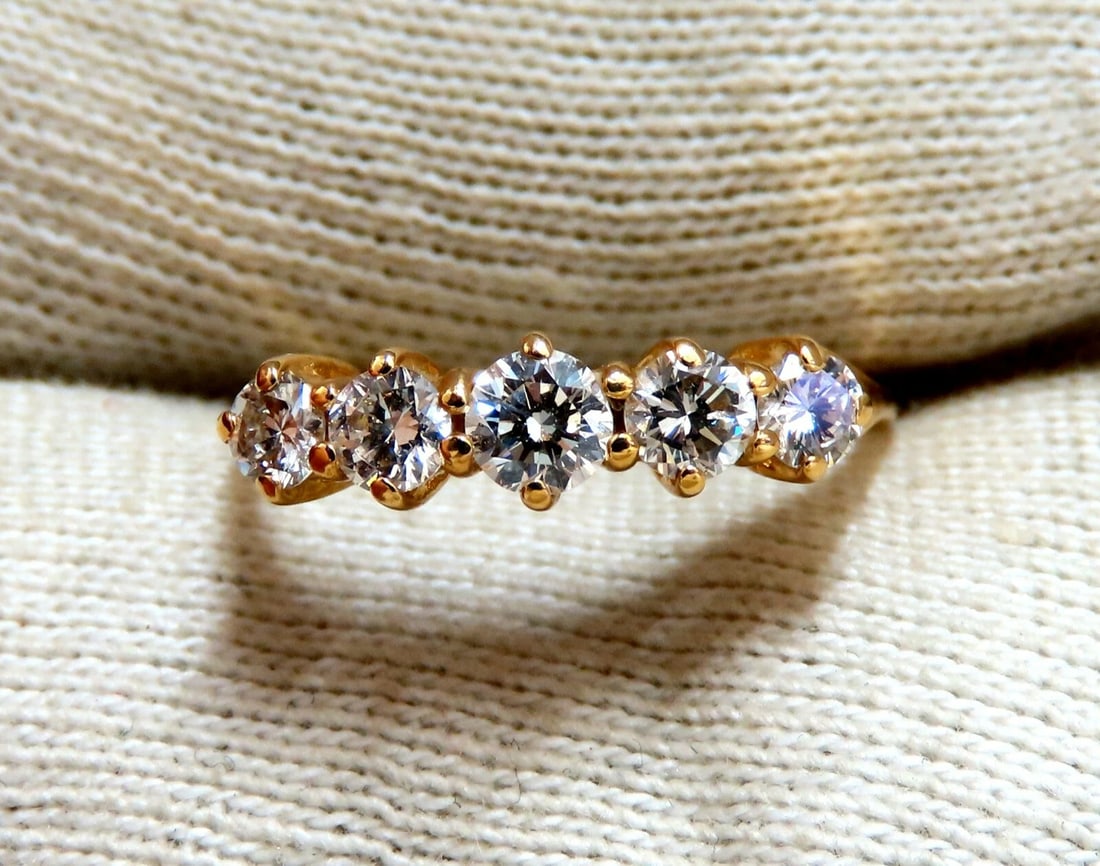 .75ct Natural Round Diamonds Calibrated Ring Band 14kt G/Vs - 4