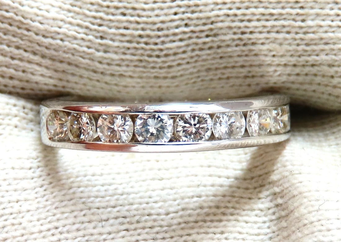 .70ct Natural Round Cut Diamonds Channel Band 14kt Gold 4MM - 3