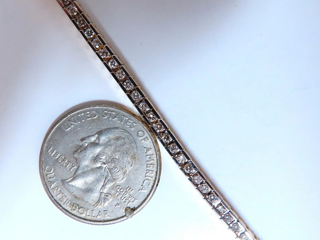 1.40ct Natural Diamonds Tennis Bracelet 14kt Gold Classic Channel Mount - 4