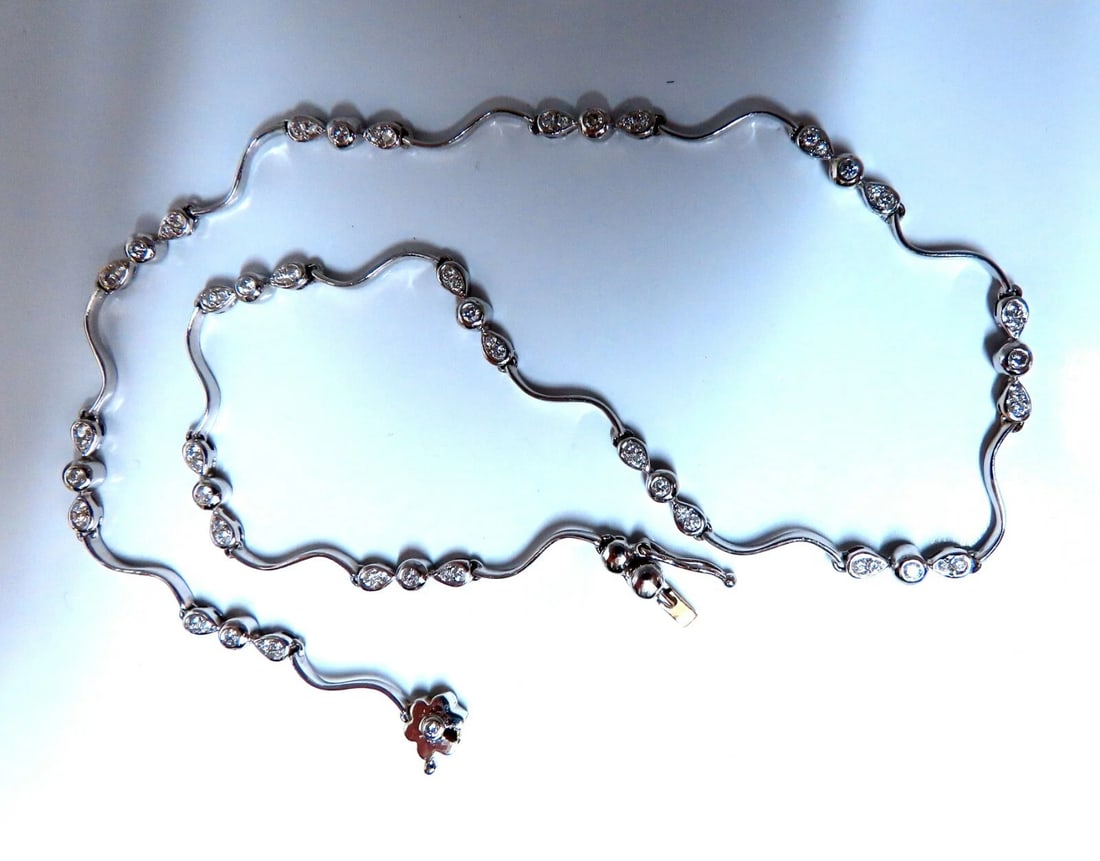 1.90ct Natural Diamonds Eternity Floral Wreath Diamonds Necklace 14kt - 2